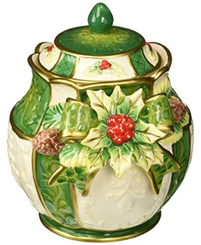 Cosmos Gifts 10313 Emerald Holiday Candy Jar 6-5 8-Inch