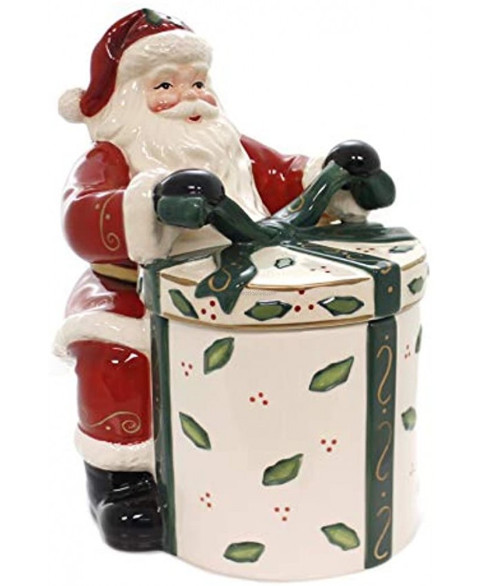 Cosmos Gifts 10455 Emerald Holiday Santa Cookie Jar 10-Inch