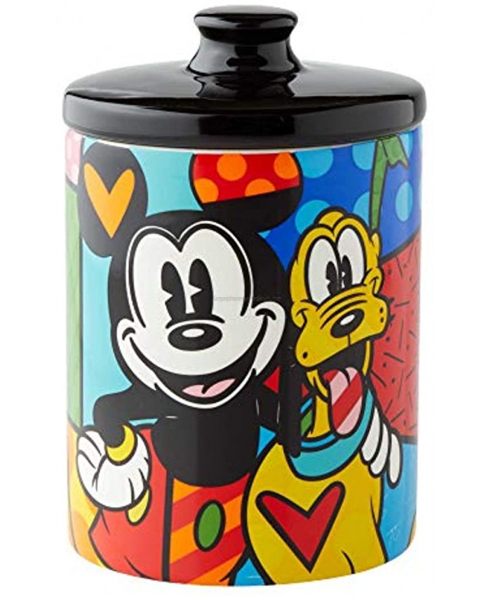 Enesco Disney by Britto Mickey Mouse and Pluto Candy Jar Canister 6 Inch Multicolor