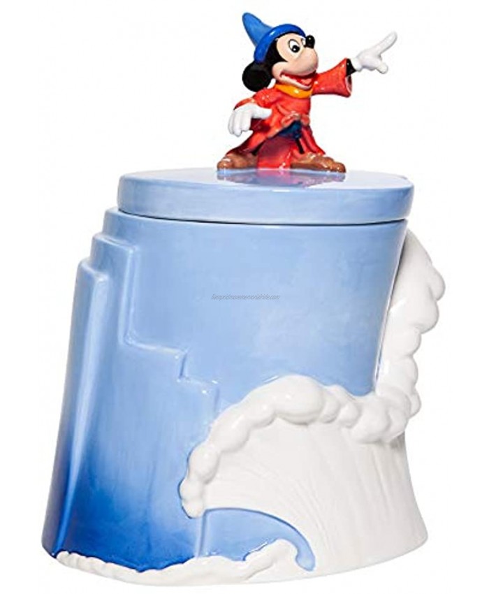 Enesco Disney Ceramics Fantasia 80th Anniversary Sorcerer Mickey Sculpted Treat Canister Cookie Jar 10 Inch Multicolor