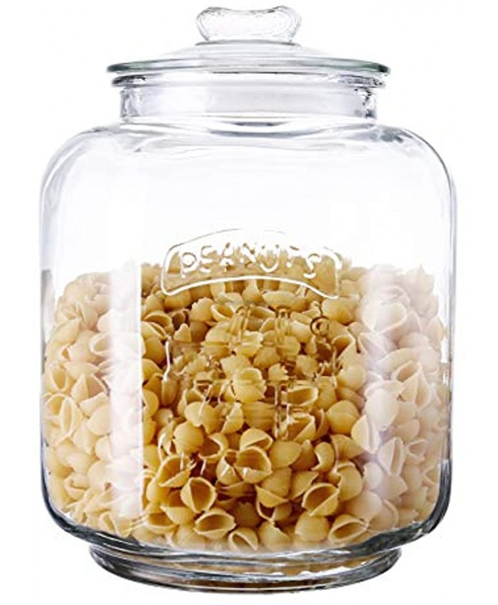 Gorgeous Home Large Glass Jar Kitchen Airtight Glass Jar Wide Mouth Storage Jar Cookie Candy Penny Jar with Leak Proof Rubber Gasket Lid 1 gallons