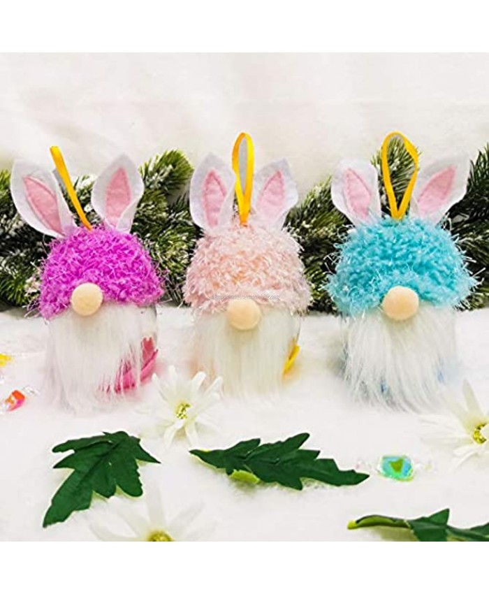 Hopearl 3 Pack Easter Eggs Kit Candies Storage Container Jar Bunny Gnome Rabbit Swedish Tomte Spring Decor Hanging Ornaments Tree Fireplace Holiday Home for Cookie Candy Gift Boys Girls 6''