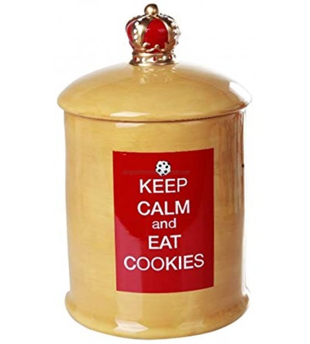Pacific Giftware Keep Calm and Eat Cookies Ceramic Cookie Jar with Air Tight Lid 8.75 inch Tall