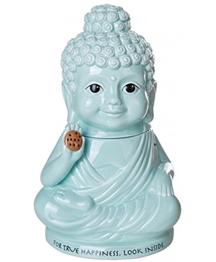 Pacific Giftware Meditation Buddha Happiness Inside Ceramic Cookie Jar Functional Kitchen Decor 8 Inch Tall