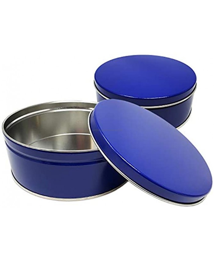Premium Cookie Tins with Lids | Sleek Royal Blue Color | Candy Container 2 Pack