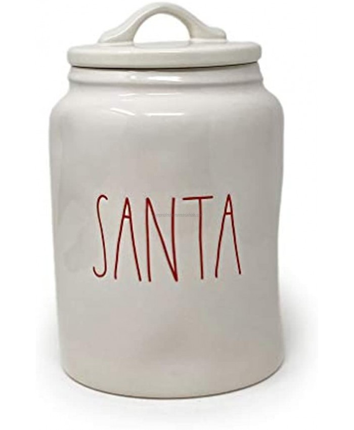 Rae Dunn Artisan Collection by Magenta Santa Red Font Ceramic Christmas Canister Cookie Jar
