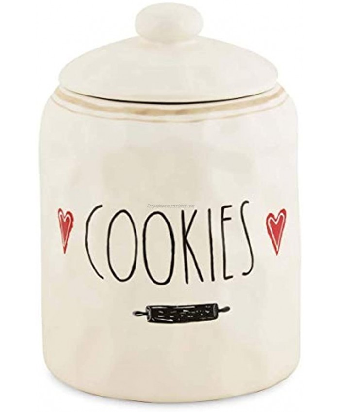 White Ceramic Cookies Cookie Jar Canister 7.48