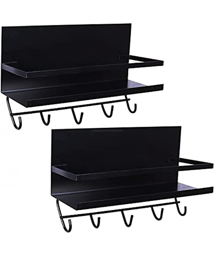 Black Magnetic Kitchen Spice Rack Refrigerator Strong Magnet Spice Shelf 2 Pack Multifunctional Fridge Side Shelf