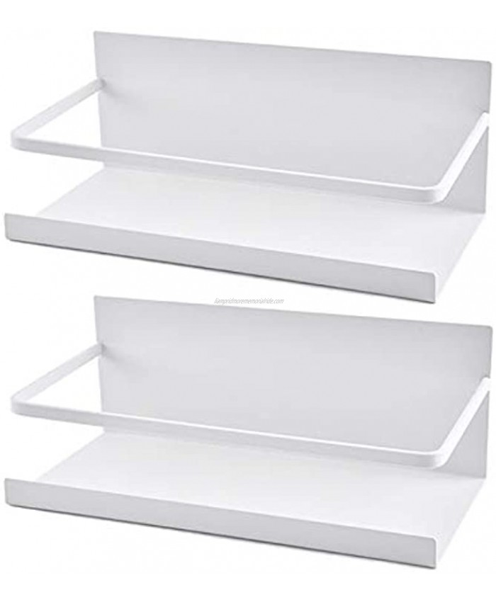 Roysili Spice Rack Magnetic Spice Rack Durable Magnetic Shelves For Refrigerator Easy To Use 2 Pack White