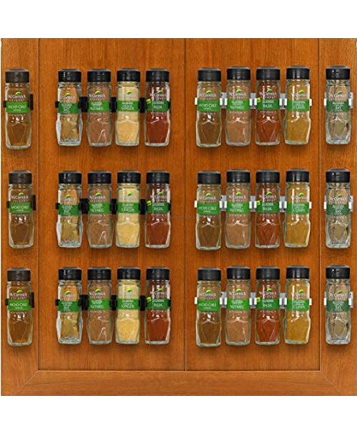 SimpleHouseware 30 Spice Gripper Clips Strips Cabinet Holder 6 Strips Holds 30 Jars
