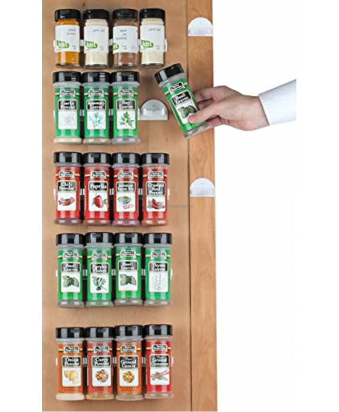 Spice Rack 36 Spice Gripper- Spice Racks Strips Cabinet Cabinet Door Use Spice Clips for Spice Organizer Stick or Screw Spice Storage Spice Clips