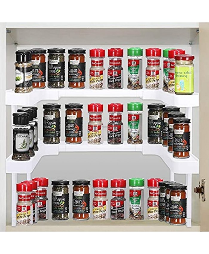 Spice Shelf for Kitchen Expandable Seasoning Organizer for Cabinets Stackable Cabinet Shelves Spice Rack Tiered Organizer Shelf for Cupboard Pantry Medicine Storage