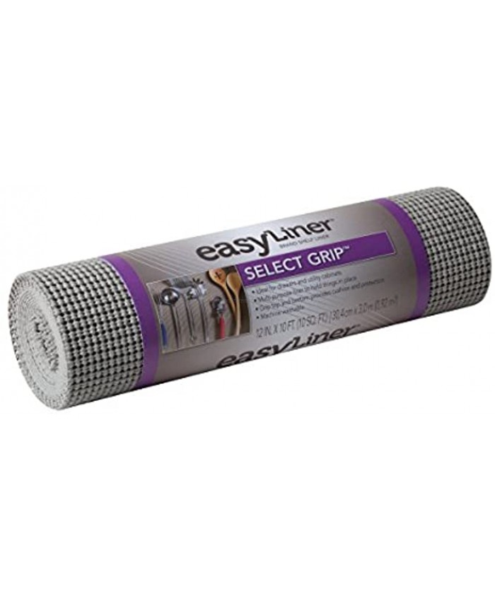 Duck Brand Select Grip EasyLiner Shelf and Drawer Liner 12-Inch x 10-Feet Non-Adhesive Light Grey 283310