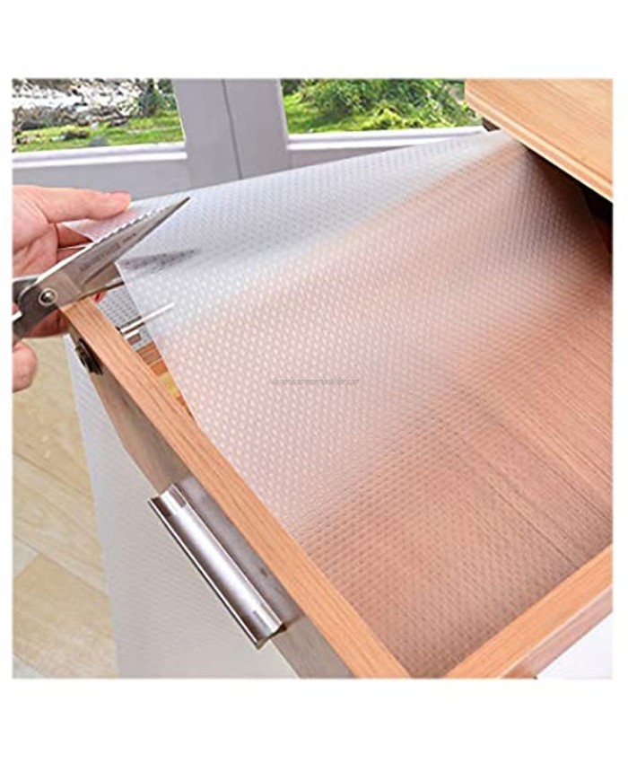 GLOW4U EVA Washable Waterproof Non-Adhesive Shelf Drawer Liner Roll for Refrigerator Kitchen Bathroom Cabinets Drawer Cupboard Clear