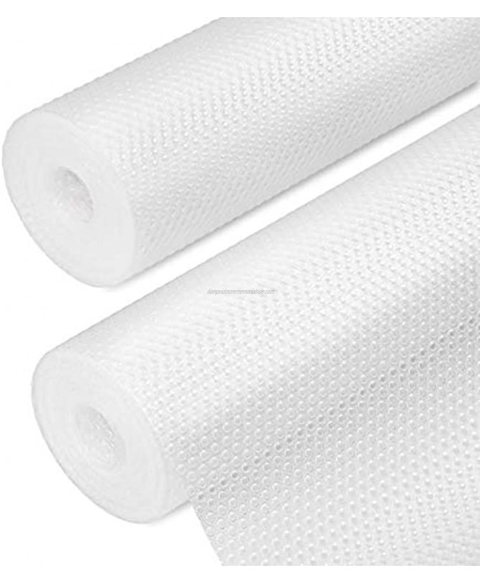 MuChnYae 2 Rolls Clear Cupboard Liner 12 Inch x 480 Inch Non-Adhesive Drawer Fridge Cabinet Liners Waterproof EVA Refrigerator Mat for Kitchen Shelf Pantry Laundry Room Office