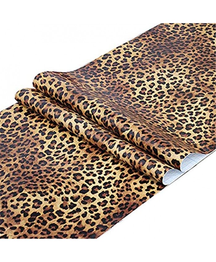 Taogift Self Adhesive Vinyl Leopard Print Contact Paper Shelf Liner for Dresser Drawer Cabinets Table Furniture Walls Crafts Decal Removable 17.7x117 Inches