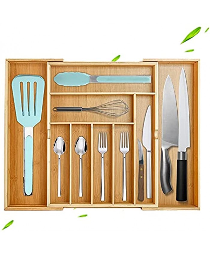 Silverware Organizer Kitchen Drawer Utensil Organizer Holder Bamboo Flatware Utensils Silverware Tray for Kitchen Cabinet  Office Products Tools Make UP Jewelry
