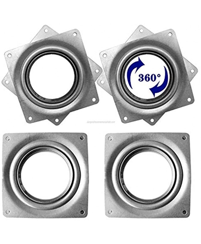 4” Lazy Susan Hardware 4Pack Square Ball Bearing Swivel Plate 300lbs Capacity Rotating Bearing Turntable 5 16” Thick Lazy Susan Turntable for Kitchen Cabinet Painting Craft Project Makeup Holder