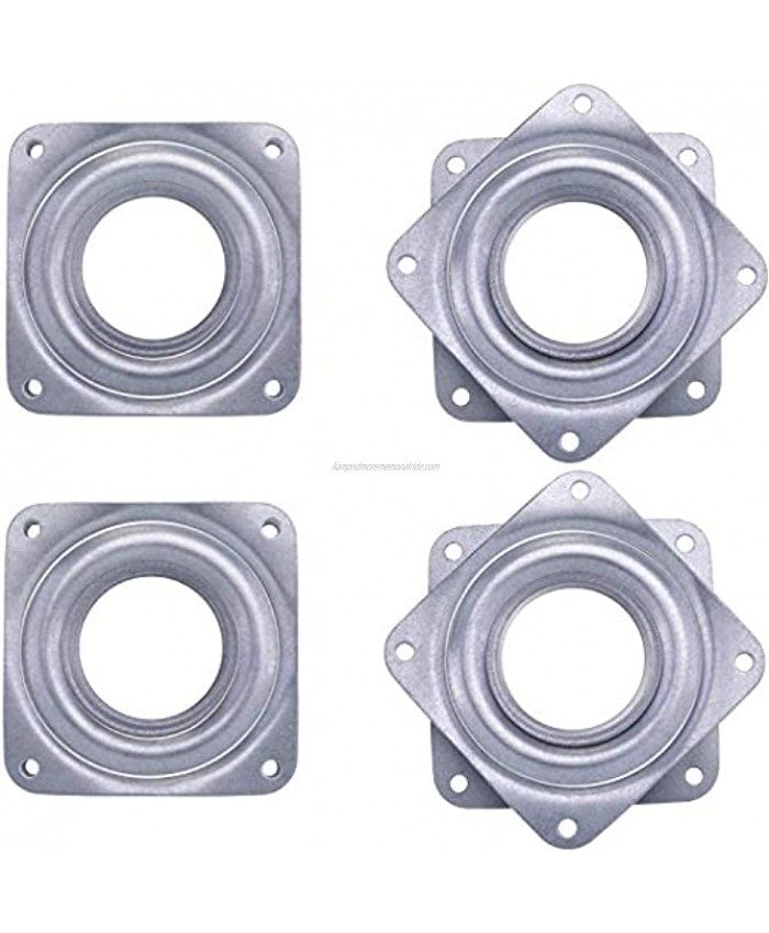 4 Pieces 3 Inch Square Lazy Susan Turntable Bearings Rotating Bearing Plate with 150 Pound Capacity 5 16 Inch Thick Silvery