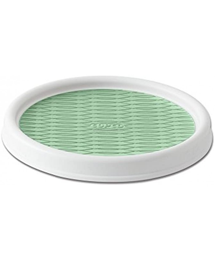 Copco Non-Skid Pantry Cabinet Lazy Susan Turntable 9-Inch White Green