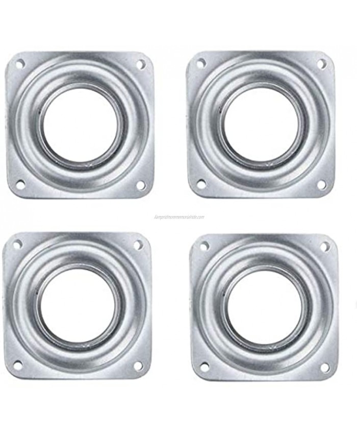 Dailydanny 4 PCs Heavy Duty Square Lazy Susan Turntable Bearings Rotating Bearing Plate 3 inch Silvery
