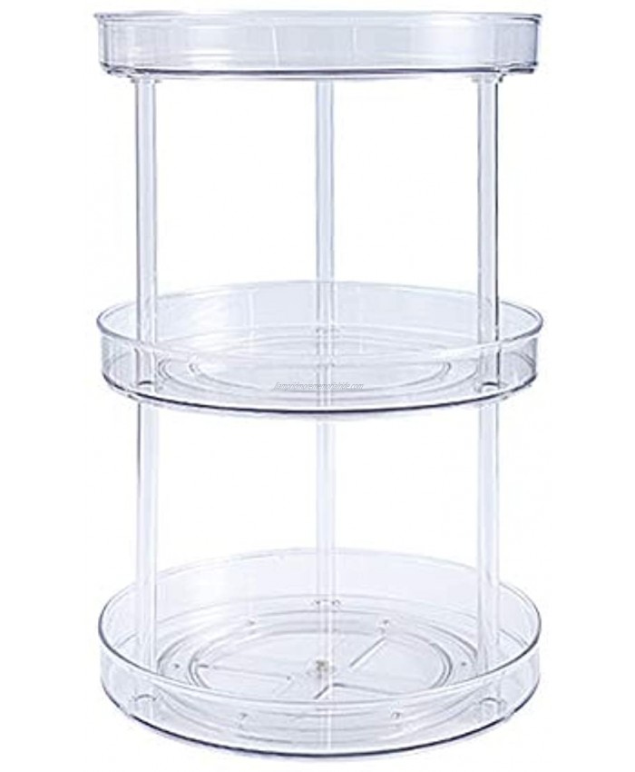 Lazy Susan Turnable Cabinet Organizer Multifunctional 3 Tier 360 Rotating Clear Cabinet Organizer Large Spinning Spice Containers Cosmetic Can Organizers for Kitchen Pantry Bathroom