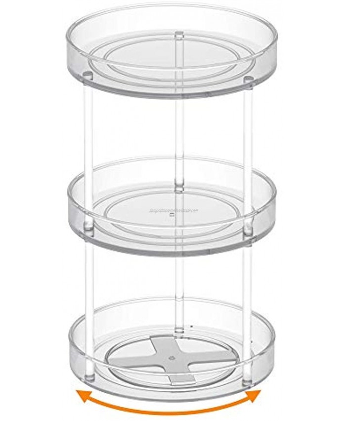 VAEHOLD 3 Tier Lazy Susan Turntable Spice Rack Organizer for Kitchen Cabinet Farmhouse Decorative Tiered Tray for Fruit Snacks Salad Organizer for Cupboard Pantry Bathroom Table Cosmetic