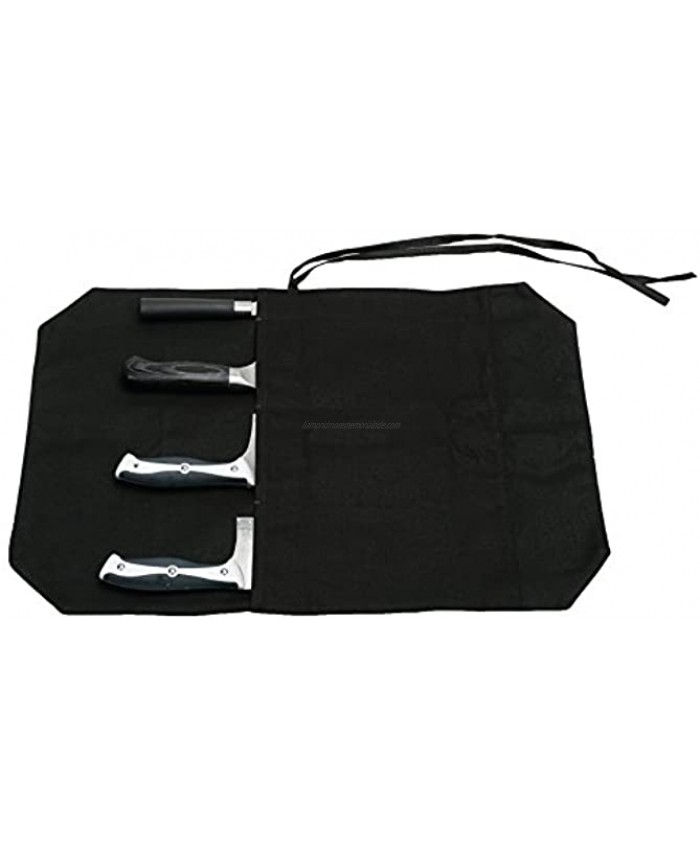 HERSENT A Chef's Knife Roll Bag Portable Travel Chef Knife Case Carrier Storage Bag with 4 Slots Best Gift for Pro Chef or Culinary Enthusiasts Men Women,Butcher Knife Roll Bag Black