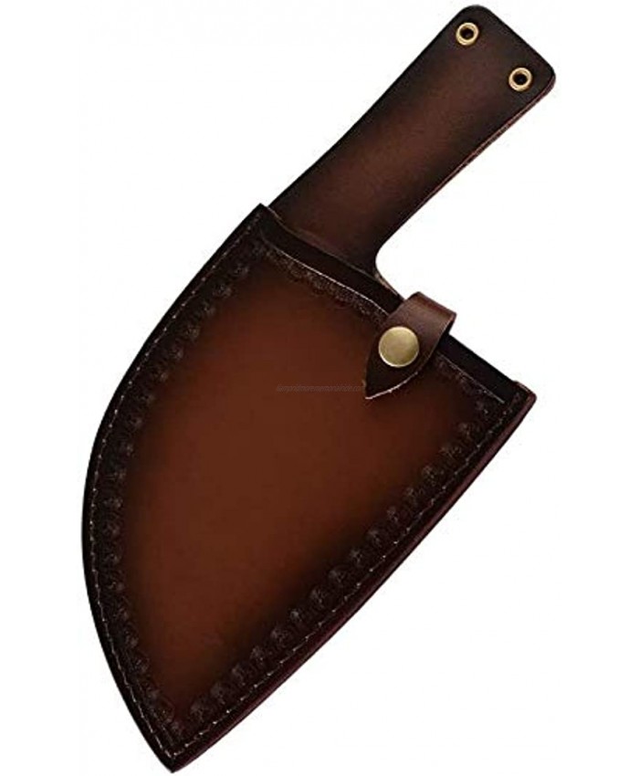 Leather Knife Sheath for Serbian Chef's Knife with Belt Loop Butcher Knife Holster Chef Knife Protector Meat Cleaver Chopper Cover Universal Kitchen Knife Edge Guard