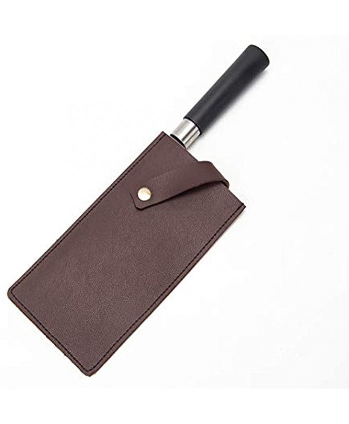 PU Leather Meat Cleaver Sheath Waterproof Wide Knife Protectors Durable Butcher Chef Knife Edge Guards Heavy Duty Cleaver Covers Dark Brown
