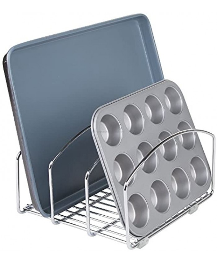 iDesign Classico Kitchen Cookware Organizer for Cutting Boards and Cookie Baking Sheets Chrome