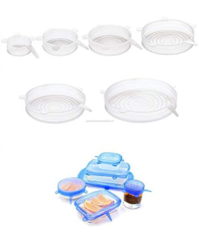 Montmart Silicone Stretch Lids Food Storage Covers for Bowls Container Dishwasher 2 packs