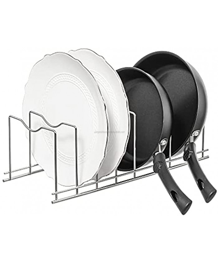 SANNO Pan Pot Lid Holder Organizer Rack,Pot Rack for Pots & Pans Lids Plates Cutting Boards Bakeware Cooling Rack Divider Cabinet Containers Serving Trays,Stainless steel