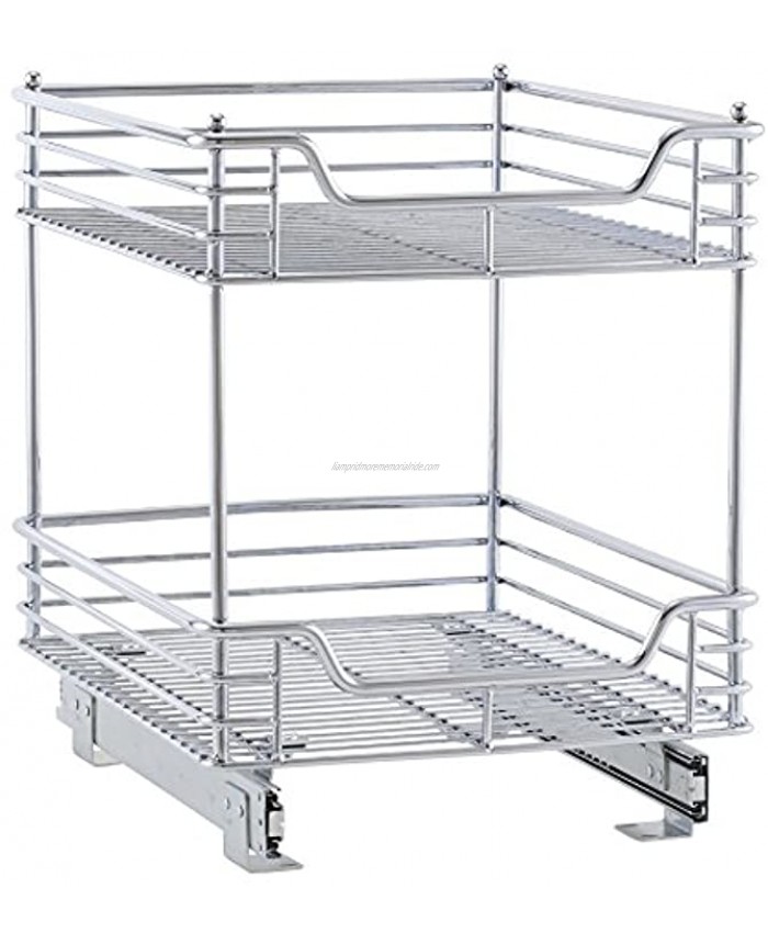 Household Essentials C21417-1 Glidez 2-Tier Sliding Organizer Pull Out Cabinet Shelf 14.5 Inches Wide