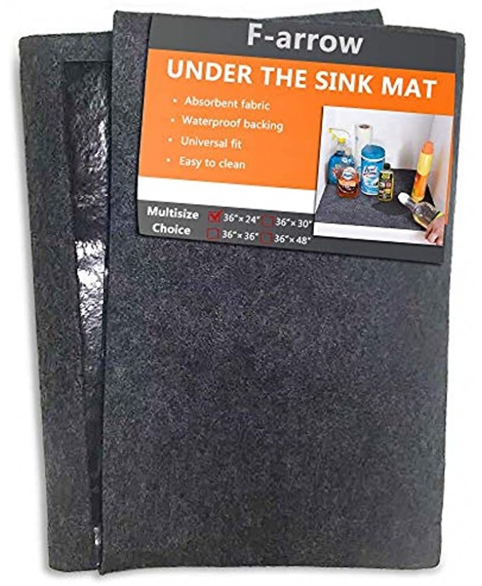 Bathroom Kitchen Under The Sink Pad Cabinet Mat Shelf Tray Drawer Liner Organizer Rug 36 x 24–Premium-Absorbent Waterproof Washable Lightweight Cuttable – Protect Cabinet Contain Liquids
