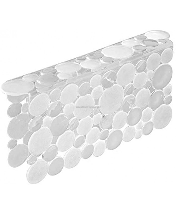 mDesign Decorative Plastic Kitchen Sink Saddle Divided Sink Protector Mat Place Over Middle Section Quick Draining Fun Bubble Design Clear