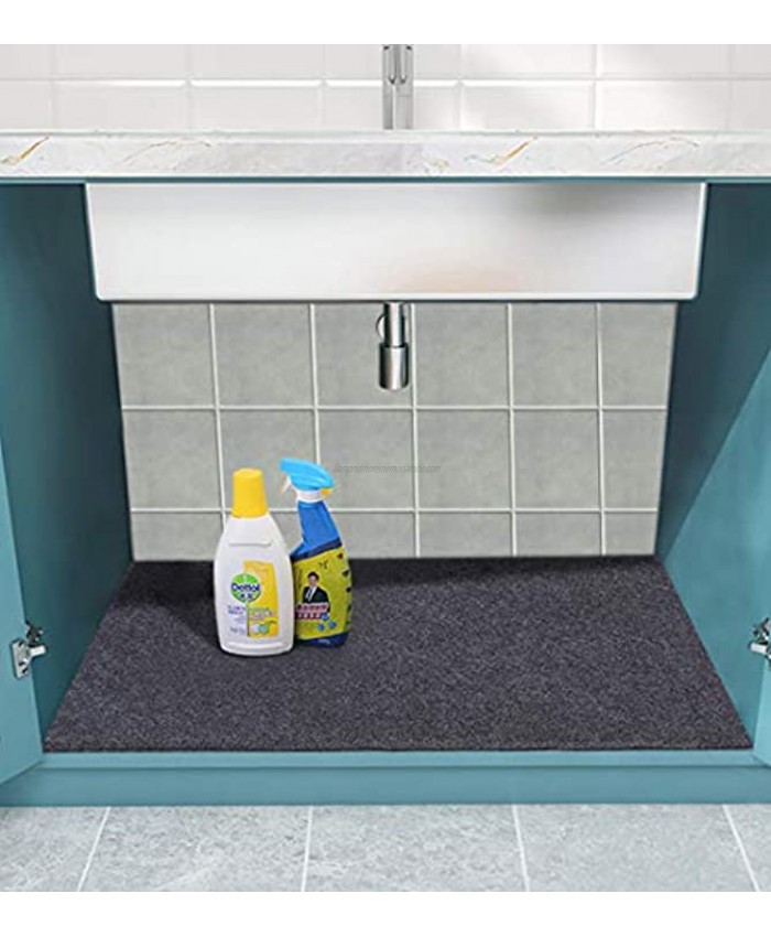 Sensko Under Sink Mat Kitchen Cabinet Mat Absorbent Waterproof，Sink Drip Protector Tray ，Contains Liquids — Protects Cabinets，Washable36 x 23.8