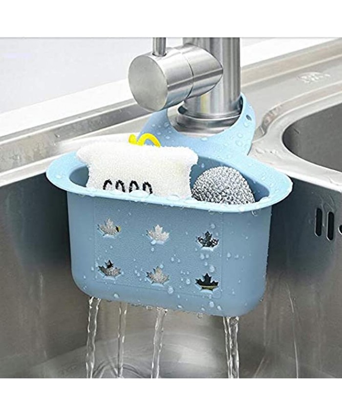 TuuTyss Flexible Hanging Sponge Holder Sink Caddy for Sink Kitchen,Blue,Set pf 1