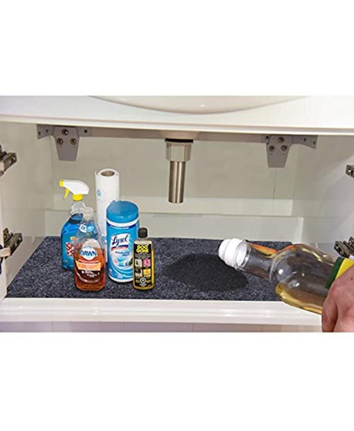 Under The Sink Mat for Cabinet,Drawer,Kitchen Tray Drip,Cabinet Liner,Absorbent Fabric layer,Anti-slip Waterproof Layer,Reusable,Washable 30inches x 24inches