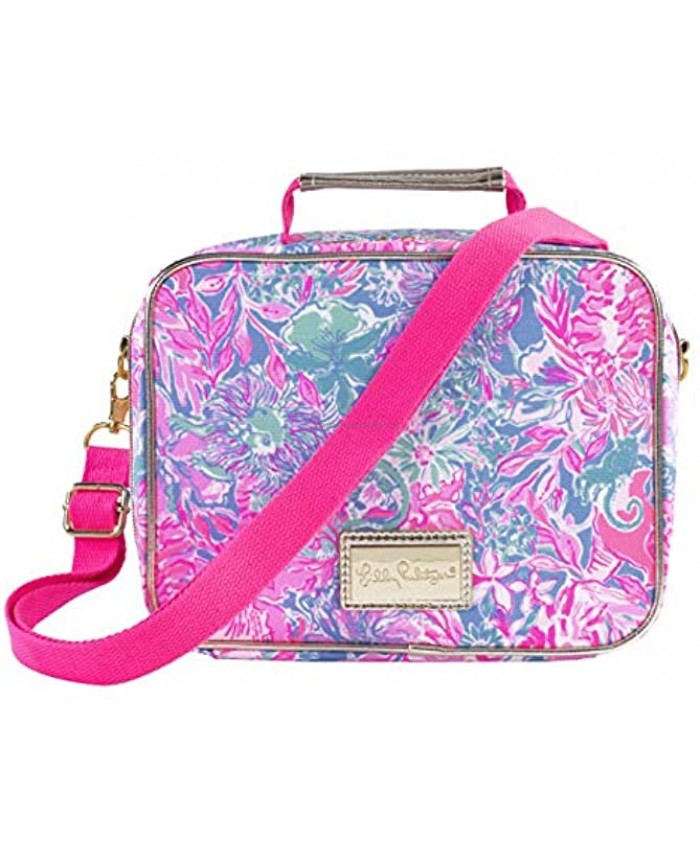 Lilly Pulitzer Thermal Insulated Lunch Box with Adjustable Removable Shoulder Strap Viva La Lilly