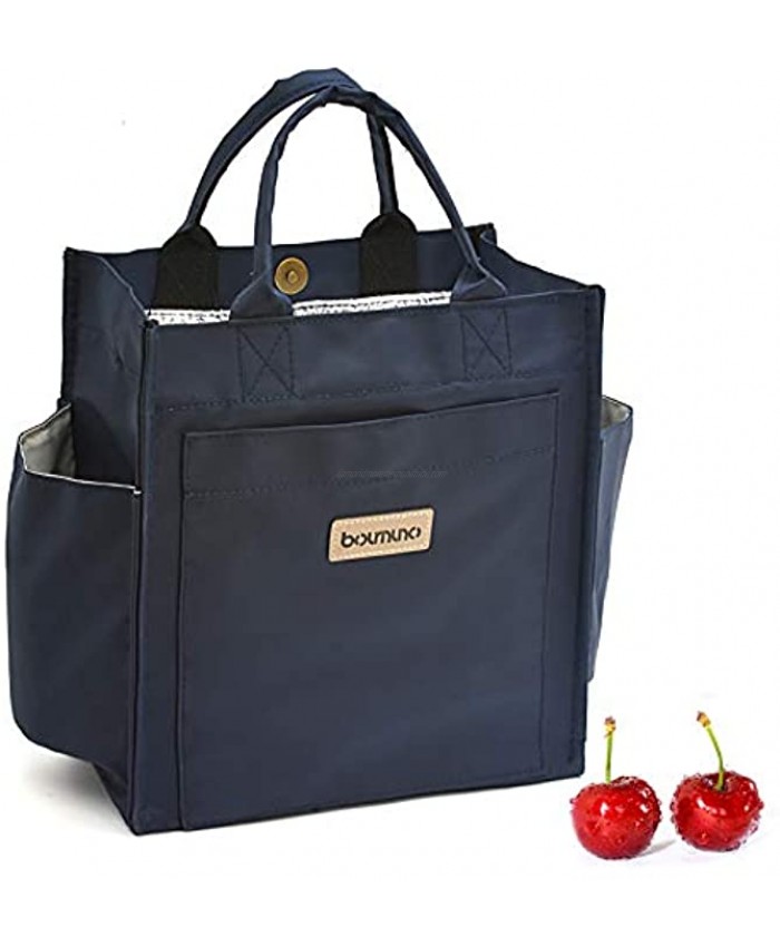 Lunch Bags For Women Men Wide-Open Lunch Tote Box For Office Travel Picnic Leak Proof Water Resistant Insulated Cooler Bag Blue