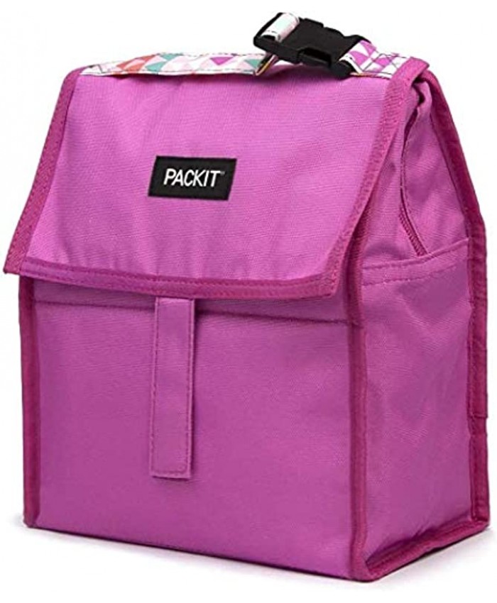 PackIt Freezable Lunch Bag with Zip Closure Hot Pink