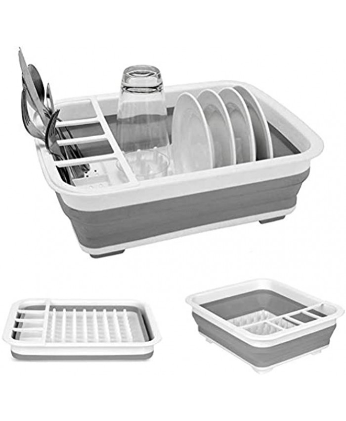 Collapsible Dish Drying Rack Portable Dish Drainer Dinnerware Organizer Kitchen RV Campers Storage