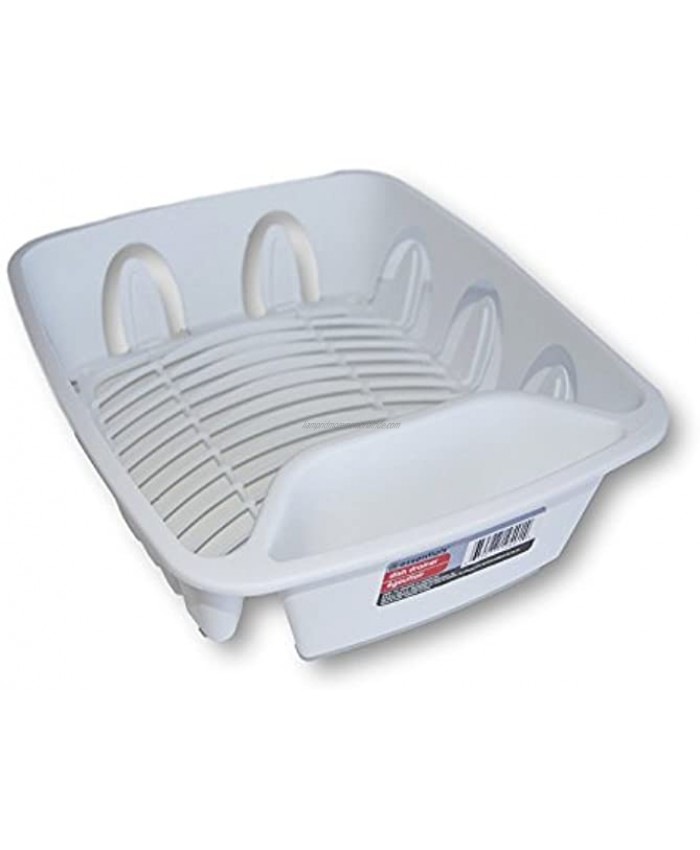 Essentials White Plastic Dish Drainer 11.25'' x 13.75'' x 4.25''