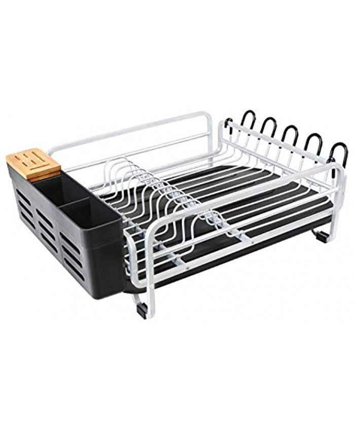 Kingrack Aluminum Dish Drying Rack,Large Dish Rack and Drain Board Set,Kitchen Dish Rack