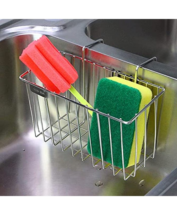Kitchen Sponge Holder Aiduy Sink Caddy Brush Dishwashing Liquid Drainer Rack Stainless Steel