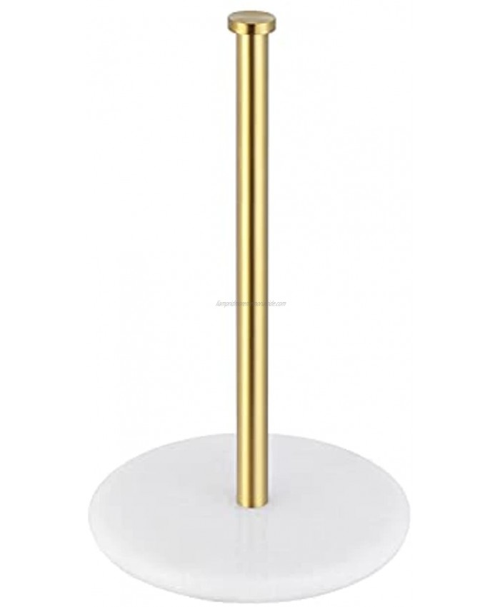 KES Gold Paper Towel Holder Kitchen Standing Paper Towel Roll Holders with Marble Base for Standard or Jumbo-Sized Rolls Brushed Brass KPH100-BZ