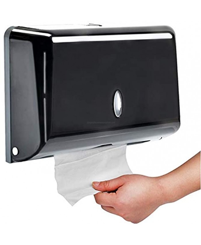 Paper Towel Dispensers Commercial Toilet Tissue Dispensers Wall Mount Paper Towel Holder C-Fold Multifold Paper Towel Dispenser for Bathroom KitchenBlack