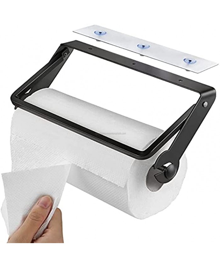Paper Towel Holder Self Adhesive Towel Paper Holder Stick on Wall Simply Tear Paper Towel Rack Wall Mount Paper Towel Bar for Kitchen Cabinet Bathroom- 12.6 Inch