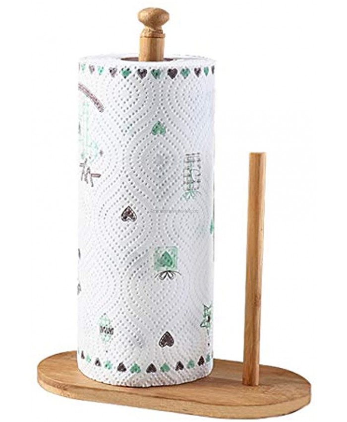 Paper Towel Holder Wood,Natural Log Materials Standing Paper Towel Holder,Kitchen Bedroom Paper Towel Holder,Non-Slip Easy Tearing of PaperBrown